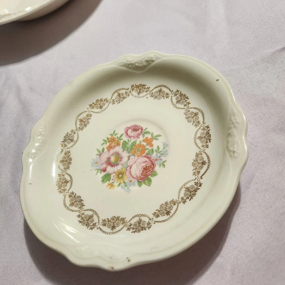 Vintage Homer Laughlin Brooksville Floral Serving Bowls & Saucers 15 Pc Lot USA